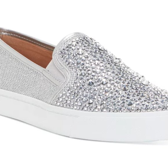 INC International Concepts Shoes - NWB INC Sammee Silver Bling Slip-On Sneakers